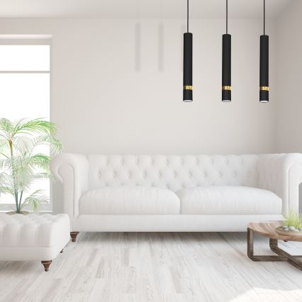 Pakabinamas šviestuvas ant laido JOKER 3xGU10/25W/230V juoda/auksinė