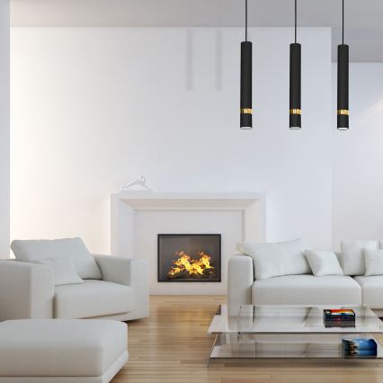 Pakabinamas šviestuvas ant laido JOKER 3xGU10/25W/230V juoda/auksinė