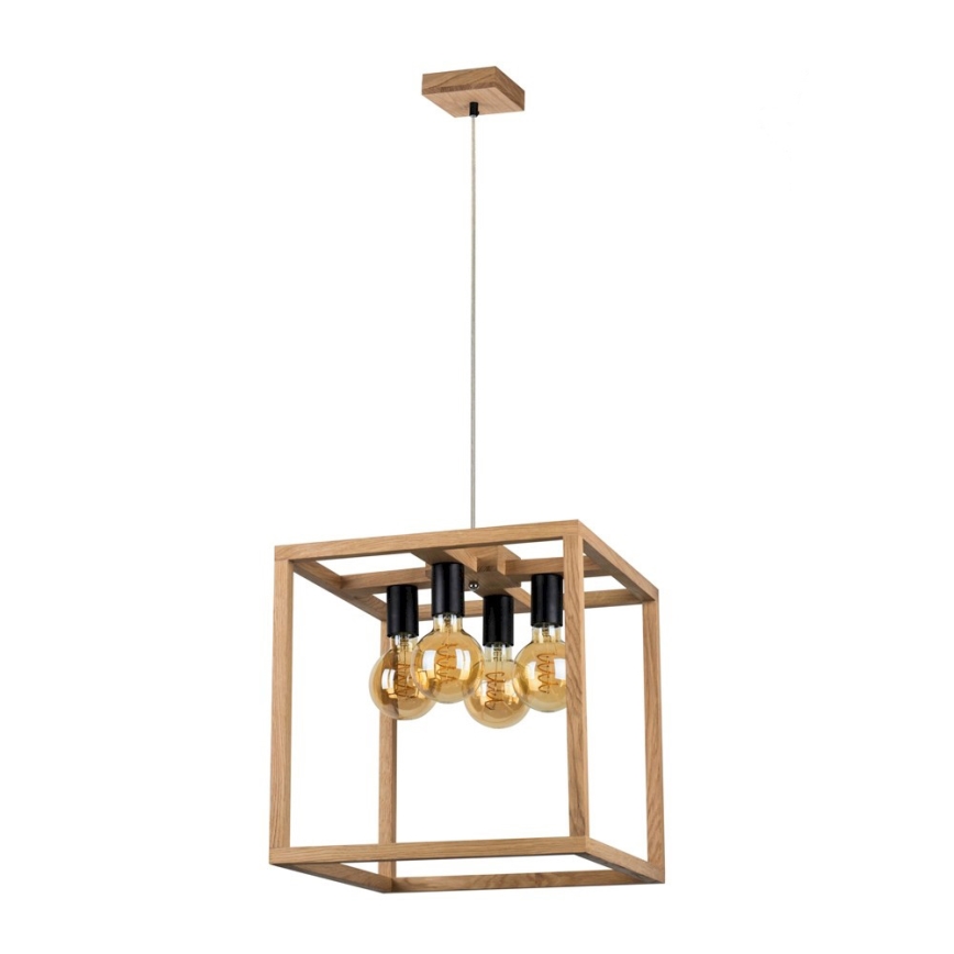 Pakabinamas šviestuvas ant laido KAGO 4xE27/60W/230V ąžuolas
