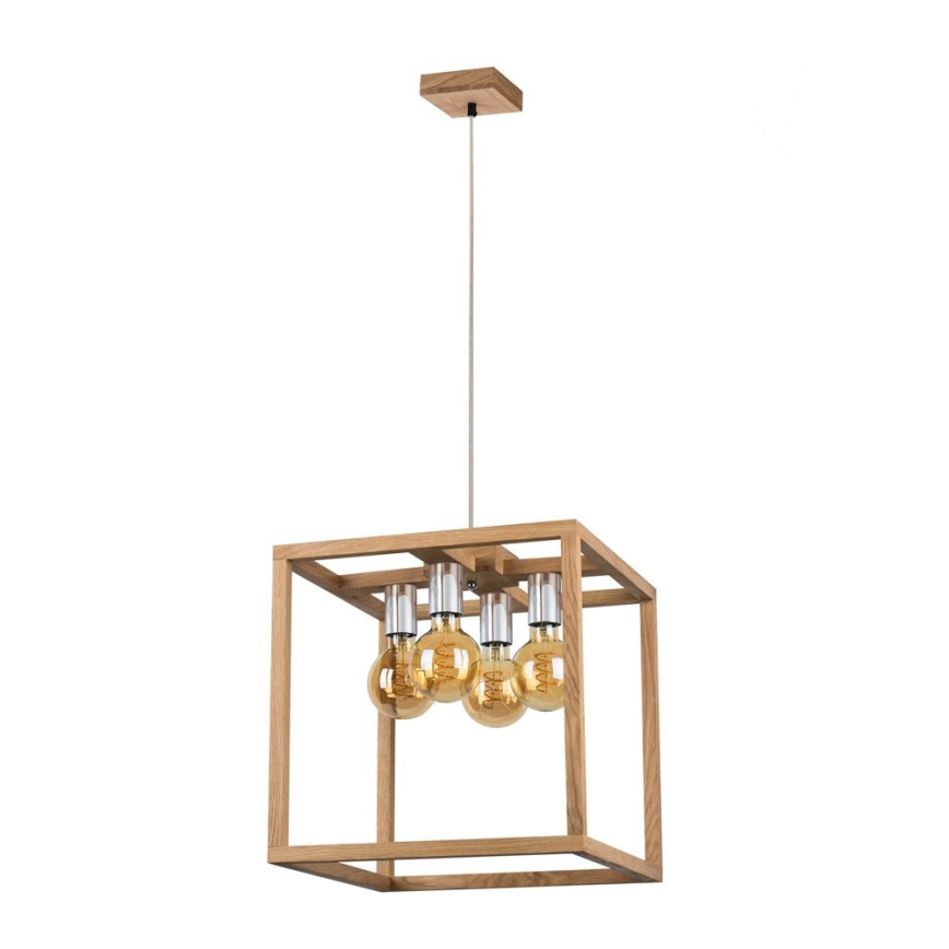 Pakabinamas šviestuvas ant laido KAGO 4xE27/60W/230V ąžuolas