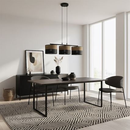 Pakabinamas šviestuvas ant laido KARBON 3xE27/15W/230V juoda/ruda