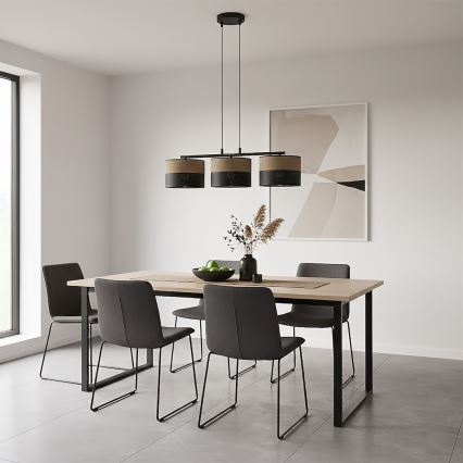 Pakabinamas šviestuvas ant laido KARBON 3xE27/15W/230V juoda/ruda