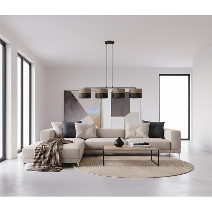 Pakabinamas šviestuvas ant laido KARBON 4xE27/15W/230V juoda/ruda