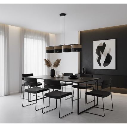 Pakabinamas šviestuvas ant laido KARBON 4xE27/15W/230V juoda/ruda