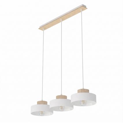 Pakabinamas šviestuvas ant laido KIVI 3xE27/15W/230V baltas