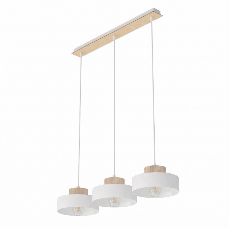 Pakabinamas šviestuvas ant laido KIVI 3xE27/15W/230V baltas