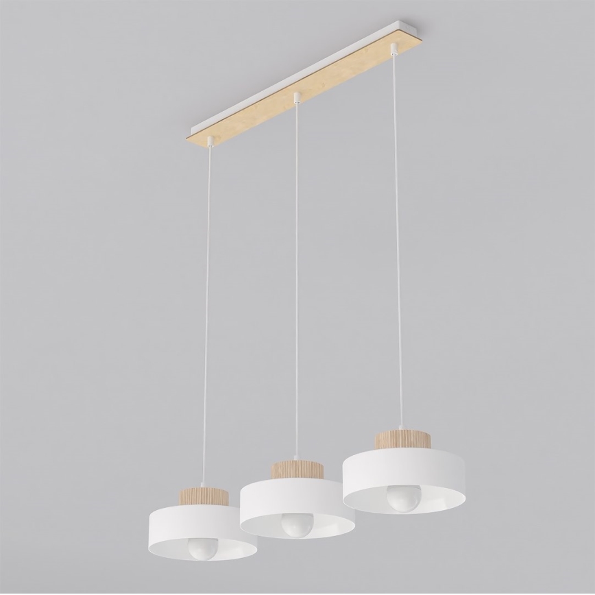 Pakabinamas šviestuvas ant laido KIVI 3xE27/15W/230V baltas