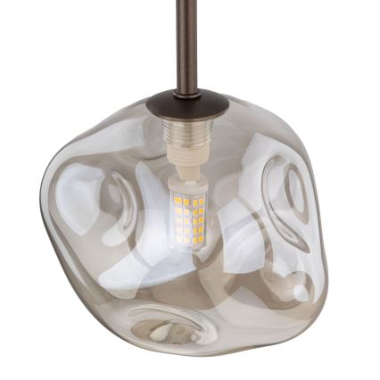 Pakabinamas šviestuvas ant laido LAVA 1xG9/8W/230V bronzinė/dūminė smėlinė