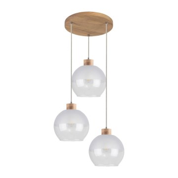 Pakabinamas šviestuvas ant laido LINEA 3xE27/60W/230V ąžuolas