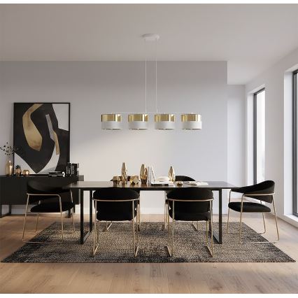 Pakabinamas šviestuvas ant laido LUX 4xE27/15W/230V baltas/auksinis