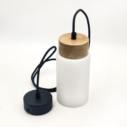 Pakabinamas šviestuvas ant laido MARKUS 1xE27/15W/230V juodas/ąžuolas