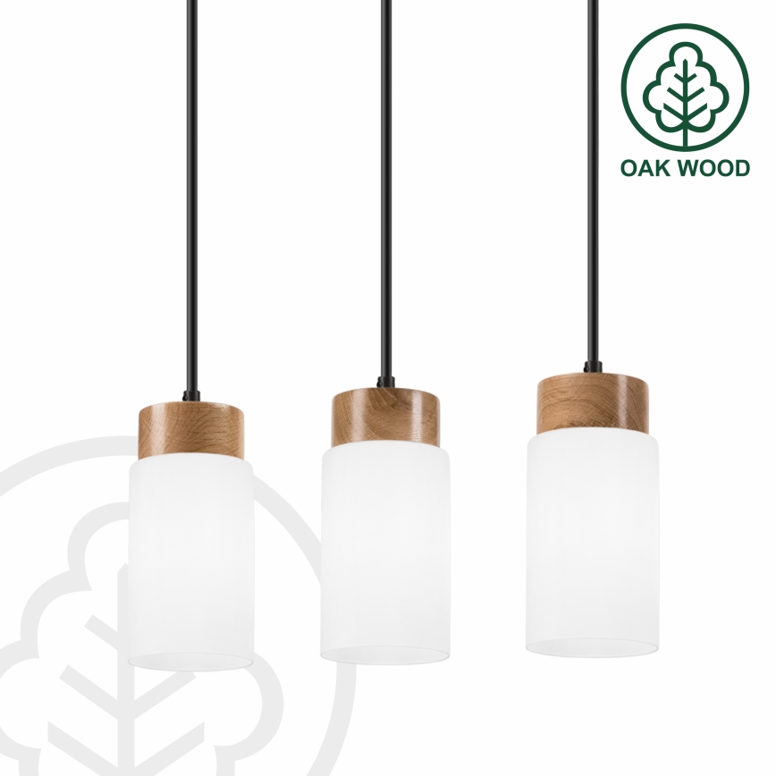 Pakabinamas šviestuvas ant laido MARKUS 3xE27/15W/230V juodas/ąžuolas