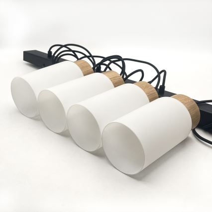 Pakabinamas šviestuvas ant laido MARKUS 4xE27/15W/230V juodas/ąžuolas