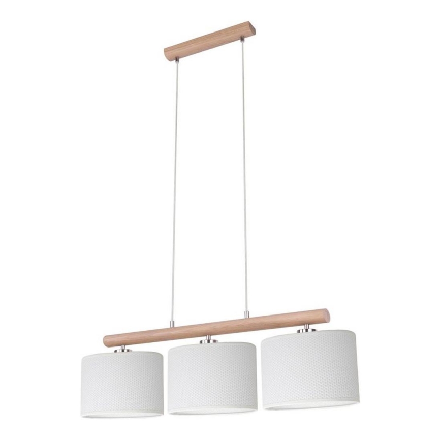 Pakabinamas šviestuvas ant laido MERCEDES 3xE27/40W/230V balta/ąžuolas