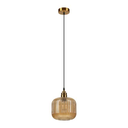 Pakabinamas šviestuvas ant laido MILOU 1xE27/15W/230V auksinis/dūminis smėlinis