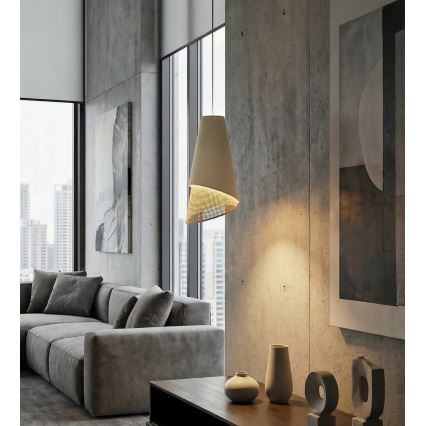 Pakabinamas šviestuvas ant laido MODA 1xE27/15W/230V smėlio/rotangas