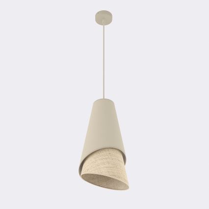 Pakabinamas šviestuvas ant laido MODA 1xE27/15W/230V smėlio/rotangas