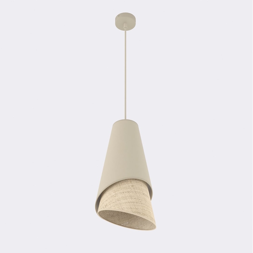 Pakabinamas šviestuvas ant laido MODA 1xE27/15W/230V smėlio/rotangas