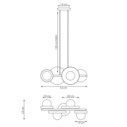 Pakabinamas šviestuvas ant laido MODELIS 4xG9/8W/230V baltas
