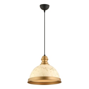 Pakabinamas šviestuvas ant laido MONZA 1xE27/40W/230V skersmuo 29 cm kreminė/bronzinė