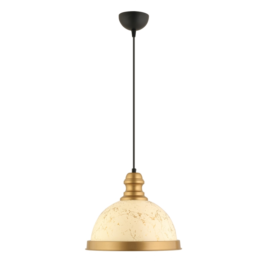 Pakabinamas šviestuvas ant laido MONZA 1xE27/40W/230V skersmuo 29 cm kreminė/bronzinė