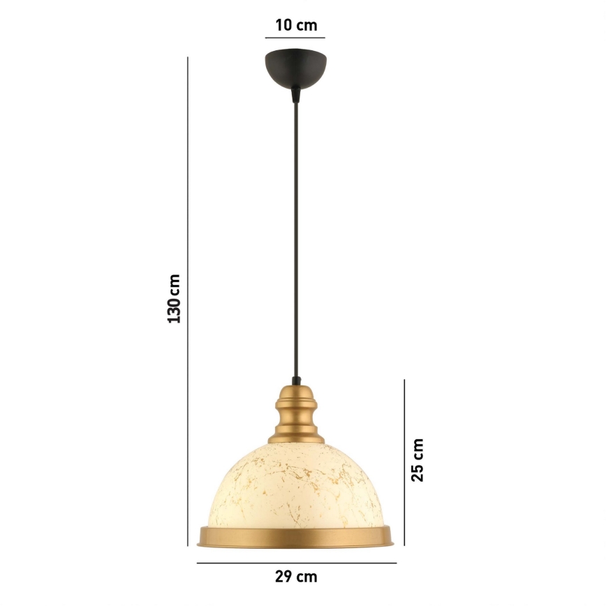 Pakabinamas šviestuvas ant laido MONZA 1xE27/40W/230V skersmuo 29 cm kreminė/bronzinė