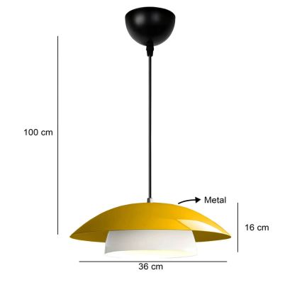 Pakabinamas šviestuvas ant laido MOONLIGH 1xE27/40W/230V geltonas