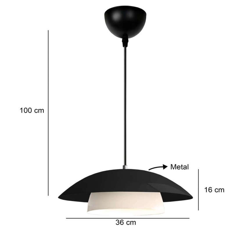 Pakabinamas šviestuvas ant laido MOONLIGH 1xE27/40W/230V juodas