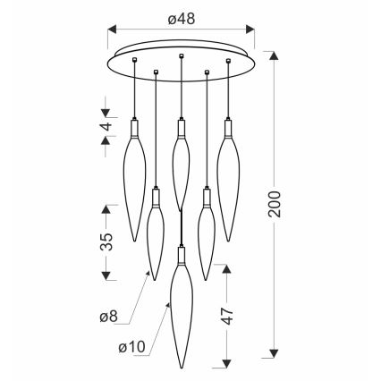 Pakabinamas šviestuvas ant laido NORDIC 11xG9/5W/230V juodas