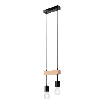 Pakabinamas šviestuvas ant laido ORAZIO 2xE27/60W/230V ąžuolas