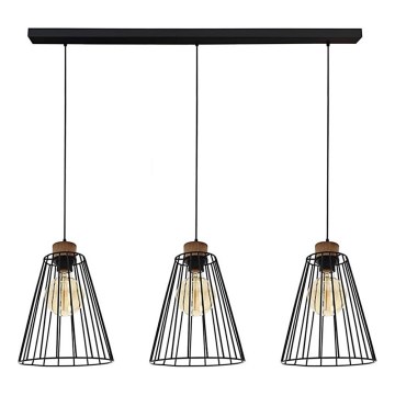 Pakabinamas šviestuvas ant laido ORAZIO 3xE27/60W/230V pušis