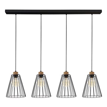 Pakabinamas šviestuvas ant laido ORAZIO 4xE27/60W/230V ąžuolas