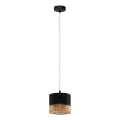 Pakabinamas šviestuvas ant laido PAGLIA 1xE27/15W/230V juodas/rotangas