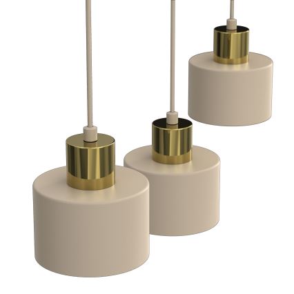 Pakabinamas šviestuvas ant laido PARKLA 3xE27/15W/230V smėlio/auksinė