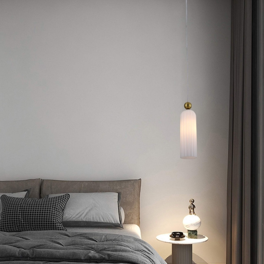 Pakabinamas šviestuvas ant laido PIEGA 1xE14/40W/230V žalvaris/balta