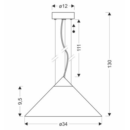 Pakabinamas šviestuvas ant laido PRESTO 1xGX53/10W/230V, skersmuo 34 cm, spalva: auksinė/dūminė pilka