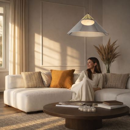 Pakabinamas šviestuvas ant laido PRESTO 1xGX53/10W/230V, skersmuo 50 cm, auksinė/dūminė pilka