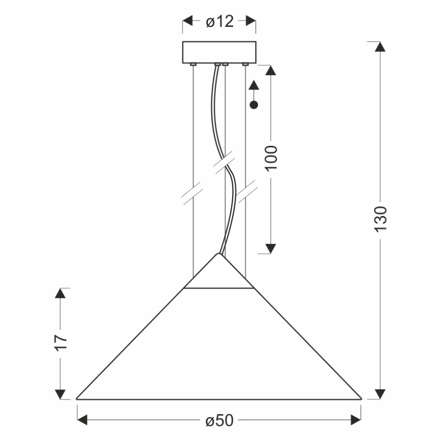 Pakabinamas šviestuvas ant laido PRESTO 1xGX53/10W/230V, skersmuo 50 cm, auksinė/dūminė pilka