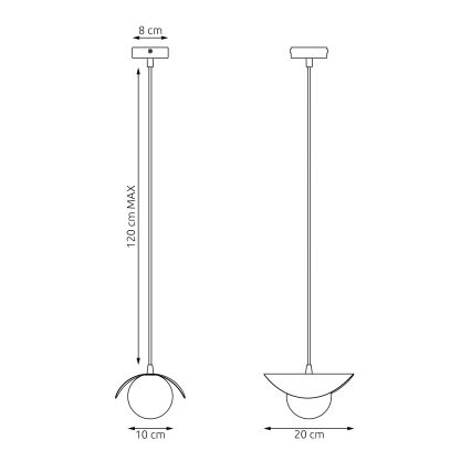 Pakabinamas šviestuvas ant laido RITUAL 1xG9/8W/230V baltas