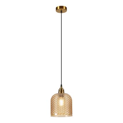 Pakabinamas šviestuvas ant laido ROCCO 1xE27/15W/230V auksinis/dūminis smėlinis