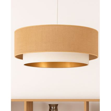 Pakabinamas šviestuvas ant laido SARTA 1xE27/60W/230V, skersmuo 45 cm, balta/džiutas