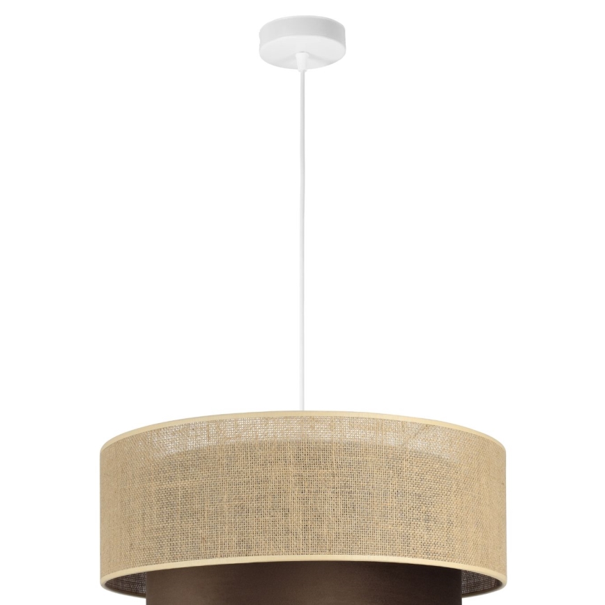 Pakabinamas šviestuvas ant laido SARTA 1xE27/60W/230V, skersmuo 45 cm, ruda/juta