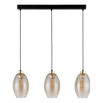 Pakabinamas šviestuvas ant laido SEBO 3xE27/15W/230V juoda/dūminė smėlinė