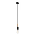 Pakabinamas šviestuvas ant laido SIMON 1xE27/60W/230V juodas/ąžuolas
