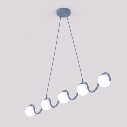 Pakabinamas šviestuvas ant laido SINUS 5xG9/8W/230V mėlynas