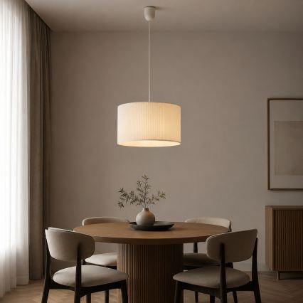 Pakabinamas šviestuvas ant laido SIRJA PLISADO 1xE27/15W/230V skersmuo 35 cm kreminė