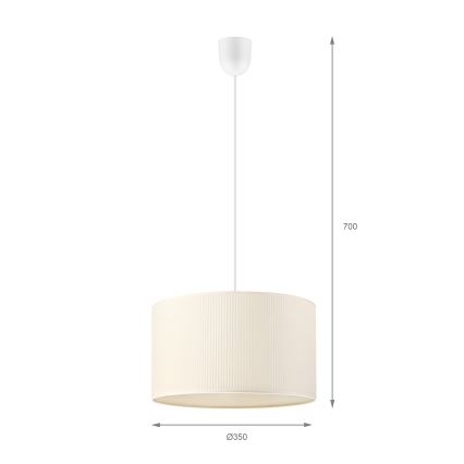 Pakabinamas šviestuvas ant laido SIRJA PLISADO 1xE27/15W/230V skersmuo 35 cm kreminė