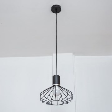 Pakabinamas šviestuvas ant laido SOLANO 1xE27/15W/230V juodas/blizgus chromas