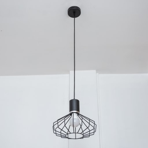 Pakabinamas šviestuvas ant laido SOLANO 1xE27/15W/230V juodas/blizgus chromas