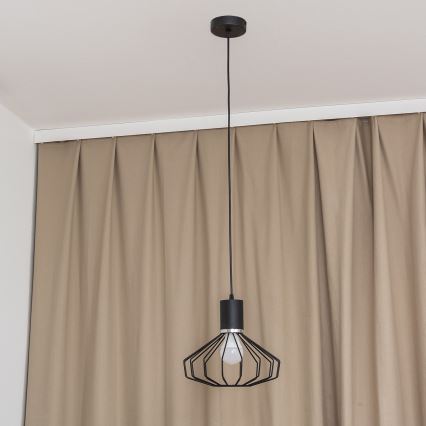Pakabinamas šviestuvas ant laido SOLANO 1xE27/15W/230V juodas/blizgus chromas